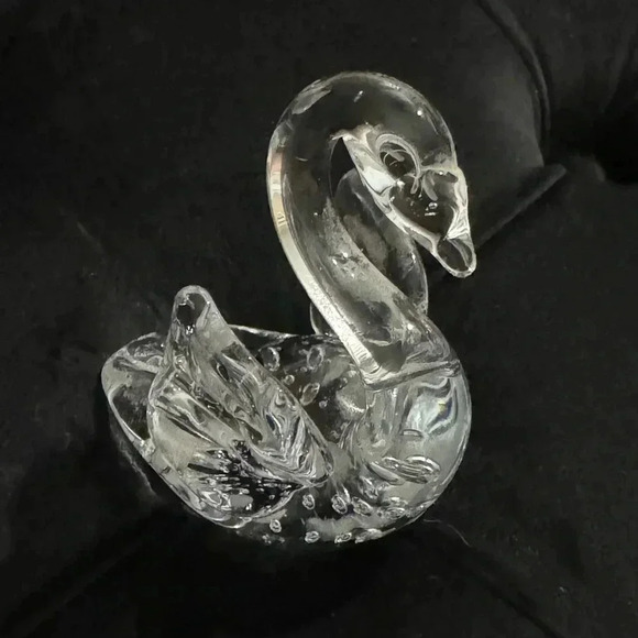 Vintage Art Glass Swan Paperweight Figurine MCM 90’s 80’s - Picture 10 of 11